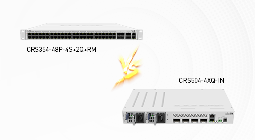 Switching Gears CRS354-48P-4S+2Q+RM vs CRS504-4XQ-IN : A Technical Dive into Two Cloud Router Champions